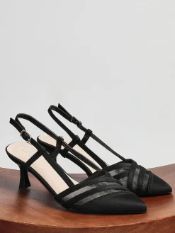 Linzi Milan Mesh Court Heels Black Best