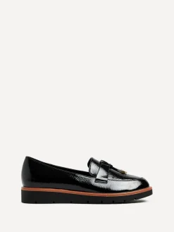 Linzi Nancy Patent Loafers With Tassel Detail Black Clearance