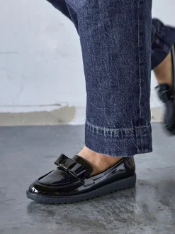 Linzi Black Noble Classic Slip-On Loafers With Bow Detail Hot