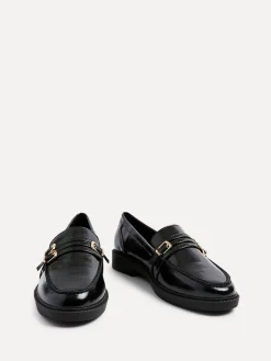 Linzi Black Portland Loafers With Double Buckle Detail Online