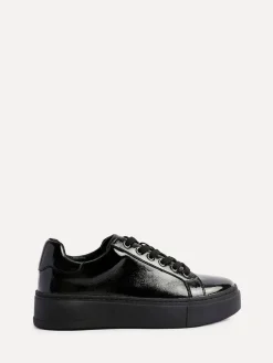 Linzi Black Reset Lace-Up Flatform Trainers New