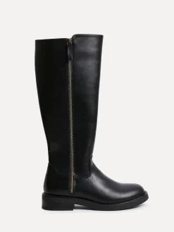 Linzi Black Roam High Leg Boots With Double Zip Detail Online