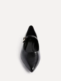 Linzi Seattle Pointed Toe Mary Jane Flats Black Best