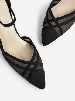 Linzi Siobhan Mesh Closed Back Court Heels Black Online