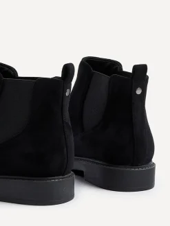Linzi Fauna Wide Fit Chelsea Boots With Stretch Side Panel Black Suede Sale