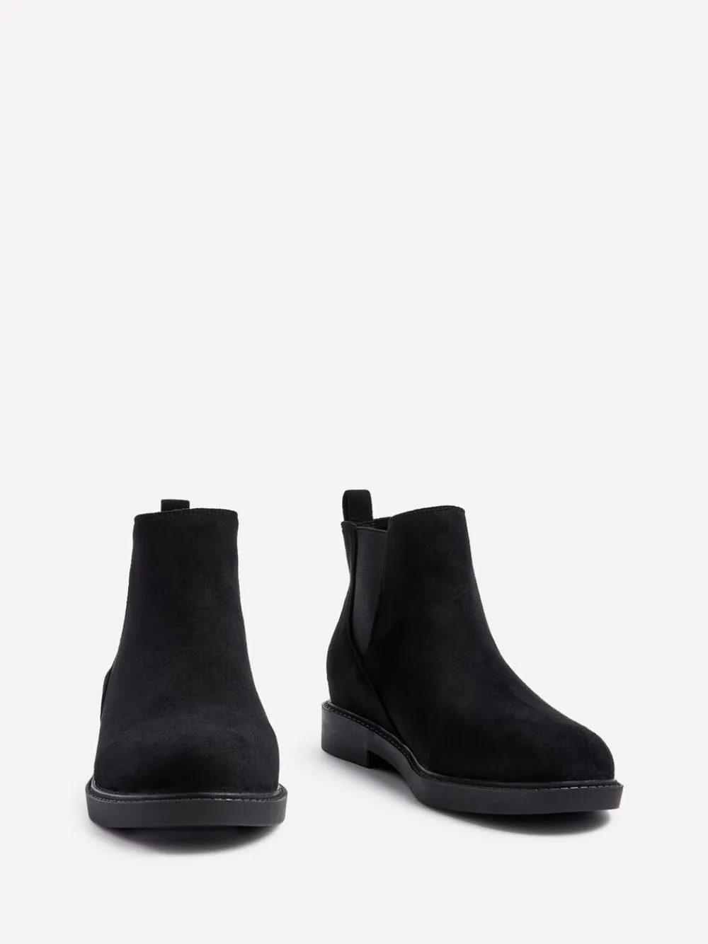 Linzi Fauna Wide Fit Chelsea Boots With Stretch Side Panel Black Suede Sale