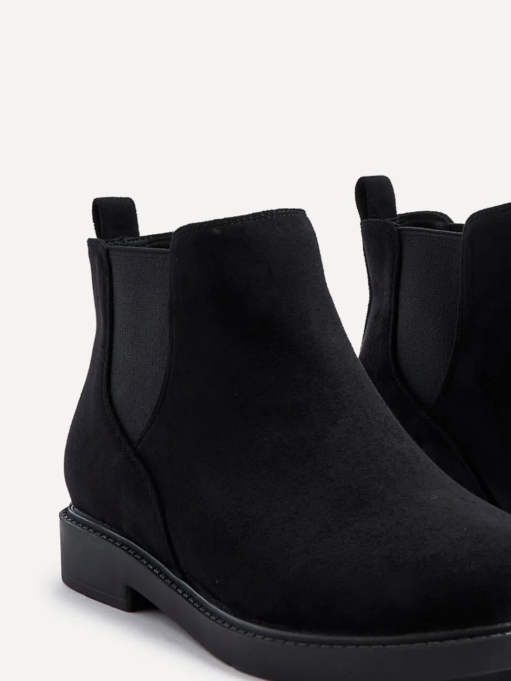 Linzi Fauna Wide Fit Chelsea Boots With Stretch Side Panel Black Suede Sale