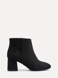 Linzi Wide Fit Alba Wide Fit Block Heeled Ankle Boots Black Suede Outlet