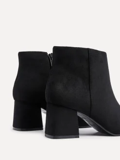 Linzi Wide Fit Alba Wide Fit Block Heeled Ankle Boots Black Suede Outlet