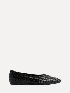 Linzi Talina Woven Pointed Toe Ballet Flats Black Sale