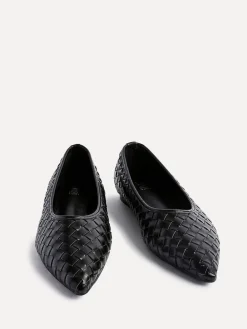 Linzi Talina Woven Pointed Toe Ballet Flats Black Sale