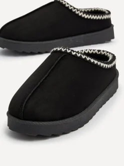 Linzi Tana Faux Suede Slip-On Slippers Black Sale
