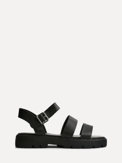 Linzi Black Tayla Wide Fit Gladiator Style Two Strap Sandals Sale
