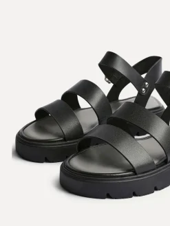 Linzi Black Tayla Wide Fit Gladiator Style Two Strap Sandals Sale