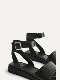 Linzi Wide Fit Denia Flat Sandals Black Best