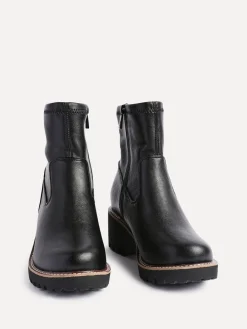 Linzi Wide Fit Pulse Stretch Wedged Heel Ankle Boots Black Online