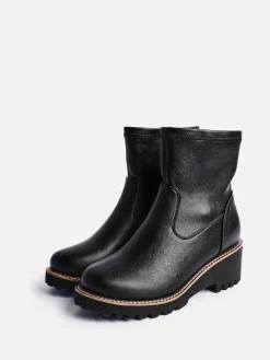 Linzi Wide Fit Pulse Stretch Wedged Heel Ankle Boots Black Online