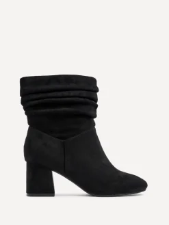 Linzi Wide Fit Zayda Ruched Heeled Ankle Boots Black Hot