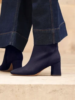 Linzi Blue Cove Comfort Block Heeled Ankle Boot Clearance