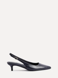 Linzi Elvira Kitten Heel Slingback Courts Blue Sale