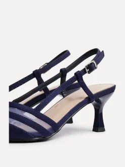 Linzi Milan Mesh Court Heels Blue Sale