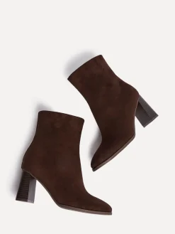 Linzi Approach Round Toe Block Heeled Ankle Boots Brown Best