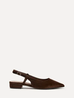 Linzi Clasica Low Heeled Slingback Courts Brown