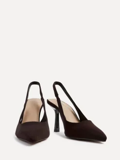 Linzi Dash Slingback Court Heels Brown Dark Hot