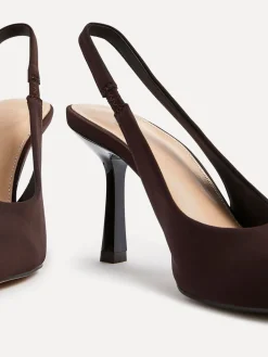 Linzi Dash Slingback Court Heels Brown Dark Hot