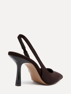Linzi Dash Slingback Court Heels Brown Dark Hot