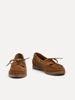 Linzi Frame Slip-On Loafers With Ruched Front Detailing Brown Sale