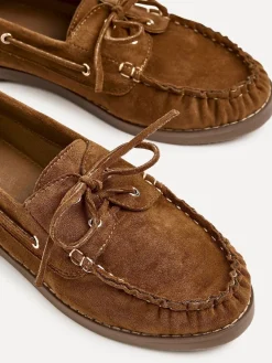 Linzi Frame Slip-On Loafers With Ruched Front Detailing Brown Sale