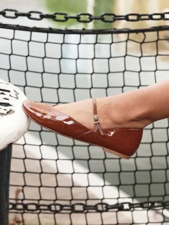 Linzi Hush Square Toe Mary Jane Shoes Brown New