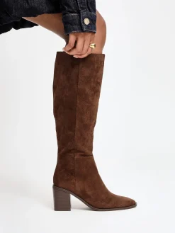 Linzi Levine Block Heeled High Leg Boots Brown