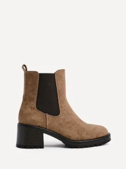 Linzi Path Block Heel Chelsea Boots Brown Best