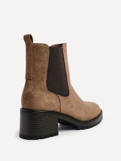 Linzi Path Block Heel Chelsea Boots Brown Best