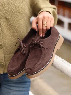 Linzi Perth Laced Chunky Loafers Brown Discount