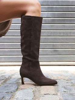 Linzi Rush Pointed Toe High Leg Stiletto Boots Brown Online