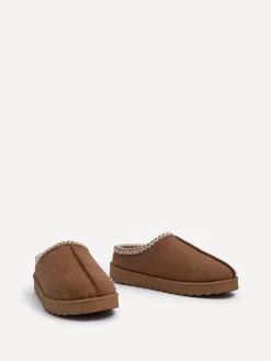 Linzi Tana Faux Suede Slip-On Slippers Brown Discount