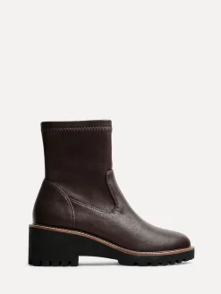 Linzi Brown Trish Stretch Wedged Heel Ankle Boots Hot