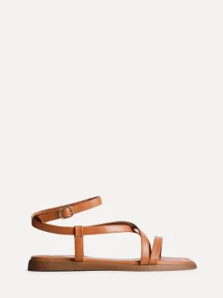 Linzi Valor Strappy Gladiator Flat Sandals Brown Clearance