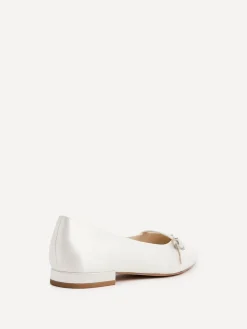 Linzi Cream Bridal Engaged Pointed Toe Ballet Flats With Buckle Detail New