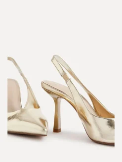 Linzi Dash Slingback Court Heels Gold