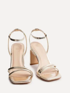 Linzi Gesture Strappy Block Heel Sandals Gold Sale