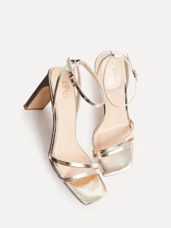 Linzi Gesture Strappy Block Heel Sandals Gold Sale