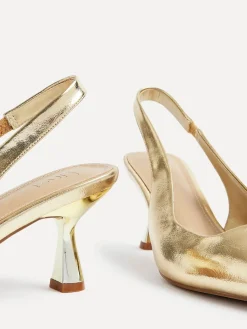 Linzi Gold Presley Stiletto Pointed Court Heels