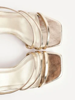 Linzi Reflect Wide Fit Strappy Heeled Sandals Gold Online