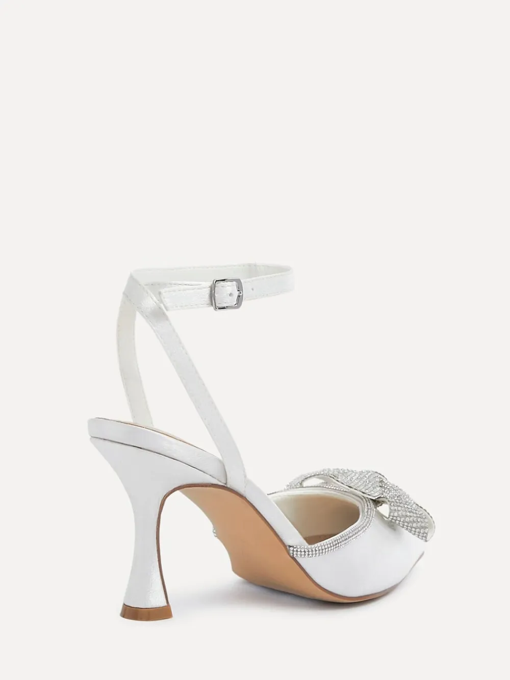Linzi Ivory Bridal Angela Satin Diamante Bow Detail Court Heels Outlet