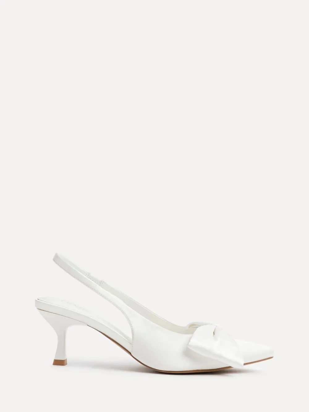 Linzi Ivory Bridal Merlot Satin Slingback Court Heels With Bow Detail Online