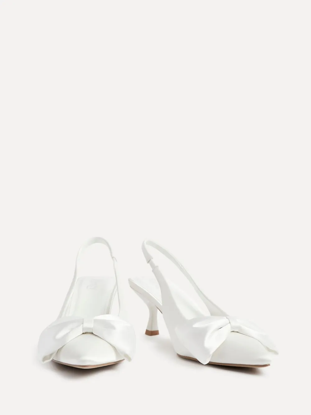 Linzi Ivory Bridal Merlot Satin Slingback Court Heels With Bow Detail Online